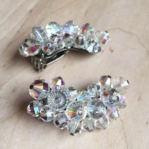 Vintage Laguna Crystal Aurora Borealis Clip Ons